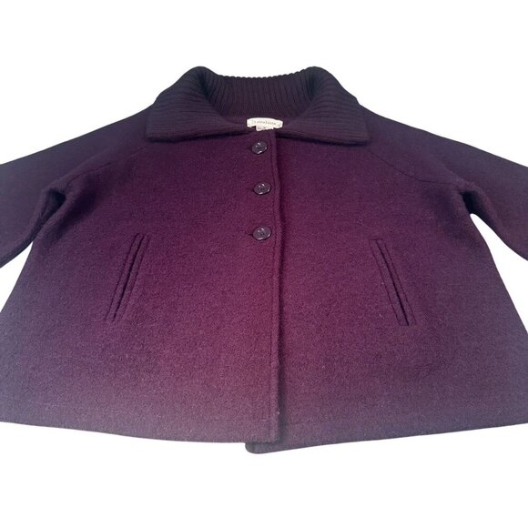 Linda Lucia Wool Short Coat Womens Cape Shawl Collar Jacket Long Sleeve - Picture 2 of 12